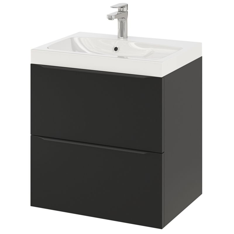 Szafka pod umywalkę GoodHome Imandra wisząca 60 cm czarny mat