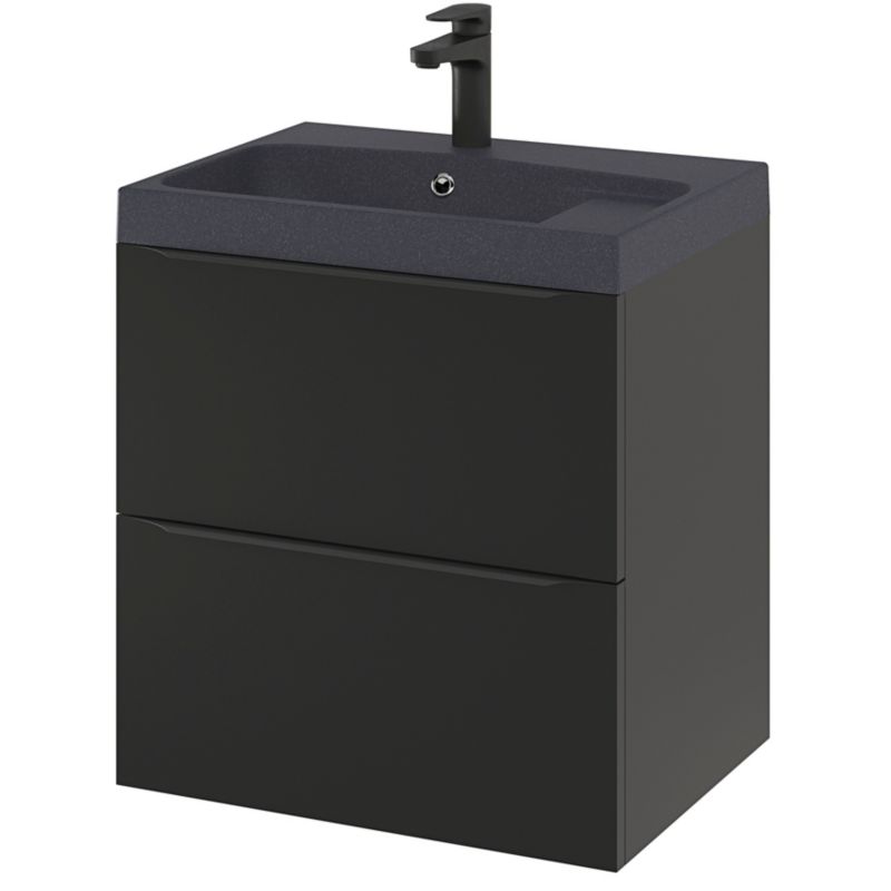 Szafka pod umywalkę GoodHome Imandra wisząca 60 cm czarny mat