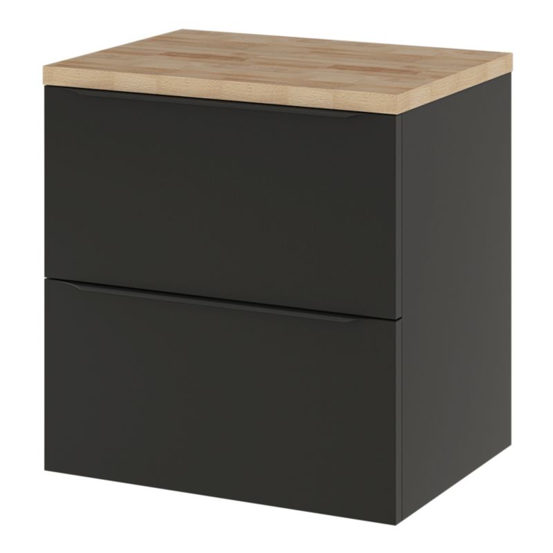 Szafka pod umywalkę GoodHome Imandra wisząca 60 cm czarny mat