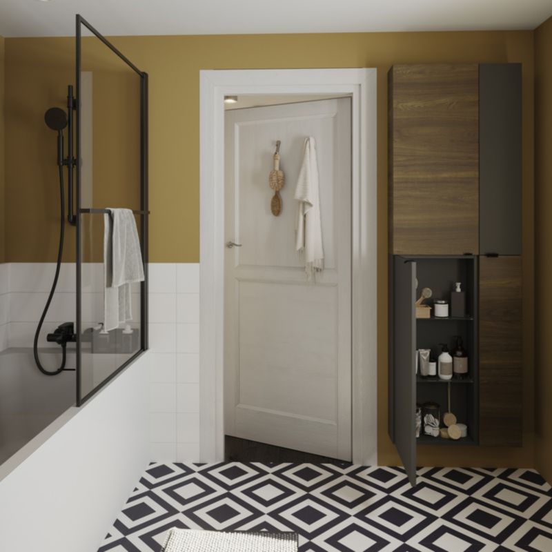 Szafka pod umywalkę Goodhome Imandra wisząca 60 cm orzech