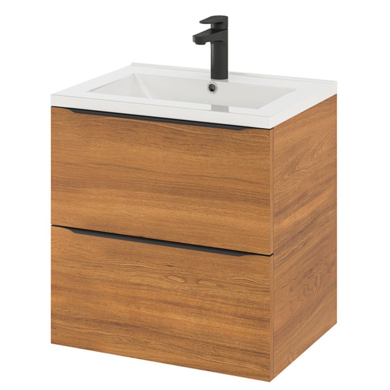 Szafka pod umywalkę Goodhome Imandra wisząca 60 cm orzech