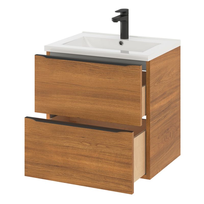 Szafka pod umywalkę Goodhome Imandra wisząca 60 cm orzech