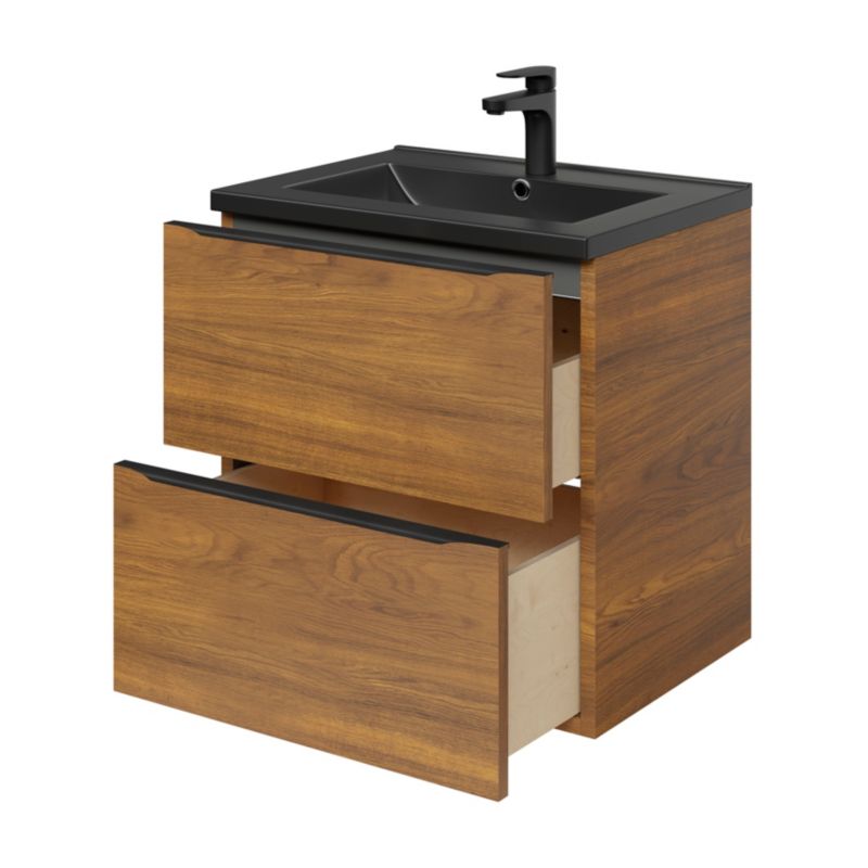 Szafka pod umywalkę Goodhome Imandra wisząca 60 cm orzech