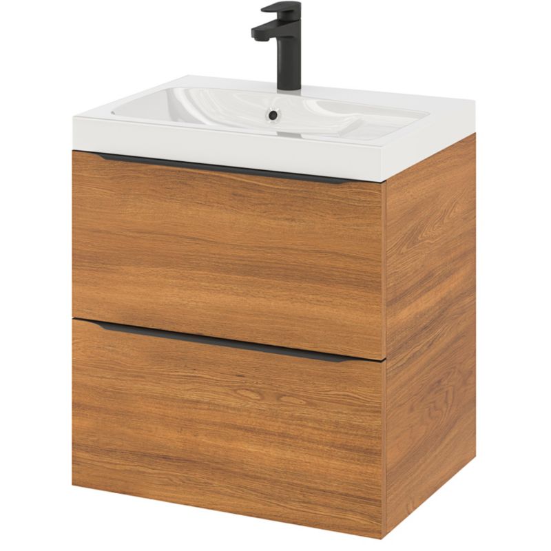Szafka pod umywalkę Goodhome Imandra wisząca 60 cm orzech