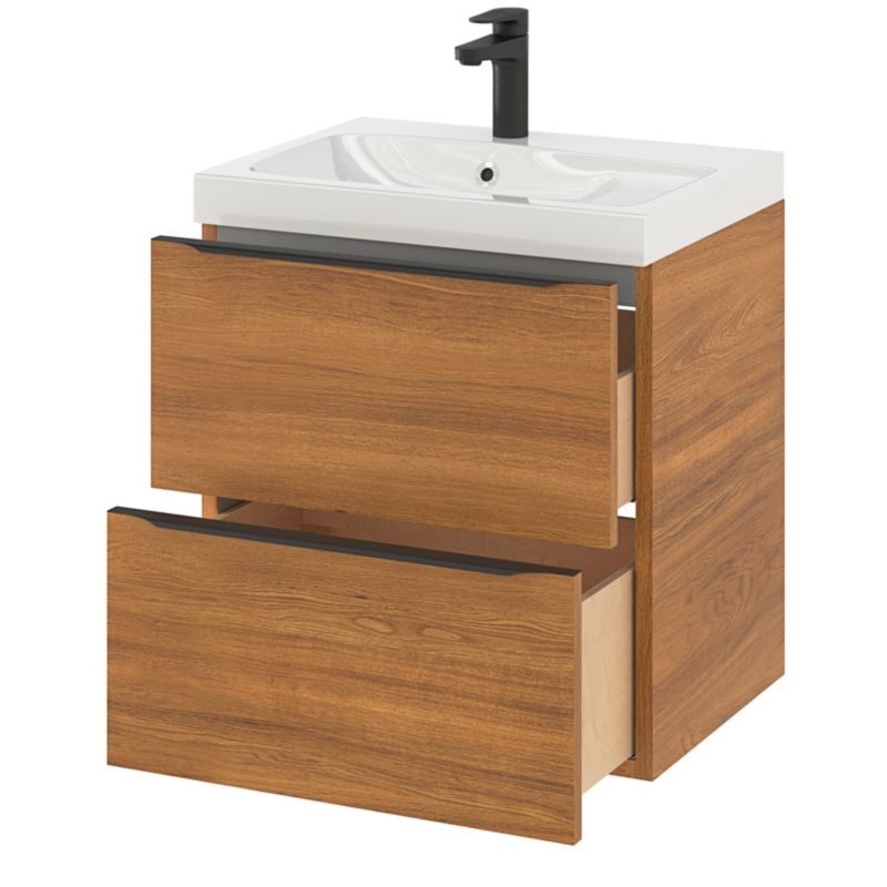 Szafka pod umywalkę Goodhome Imandra wisząca 60 cm orzech