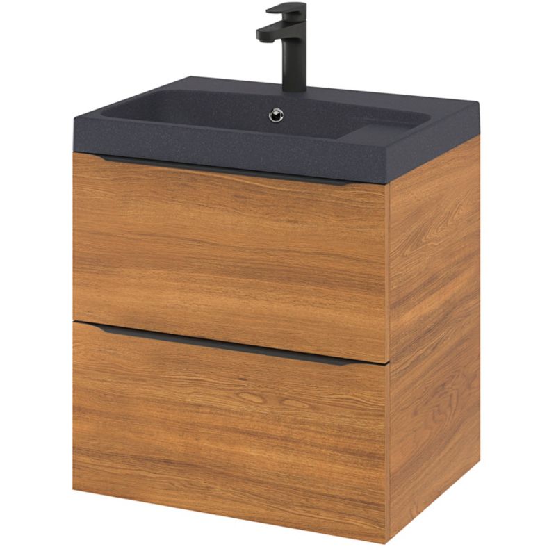 Szafka pod umywalkę Goodhome Imandra wisząca 60 cm orzech