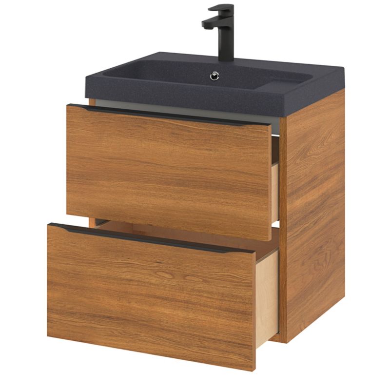 Szafka pod umywalkę Goodhome Imandra wisząca 60 cm orzech