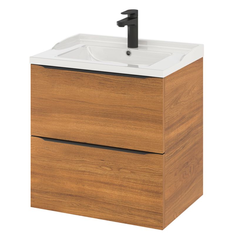 Szafka pod umywalkę Goodhome Imandra wisząca 60 cm orzech