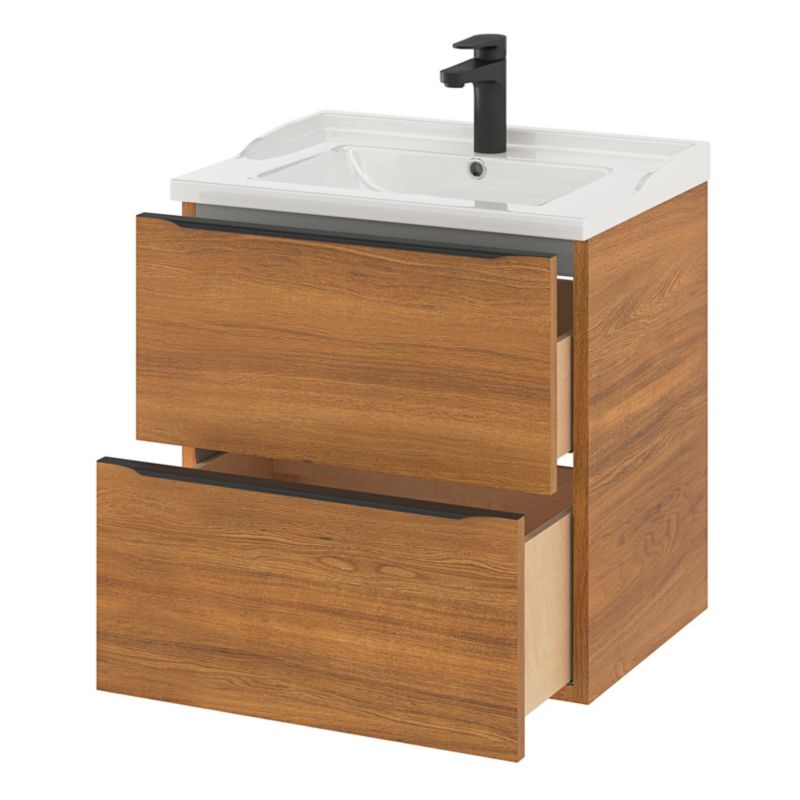 Szafka pod umywalkę Goodhome Imandra wisząca 60 cm orzech