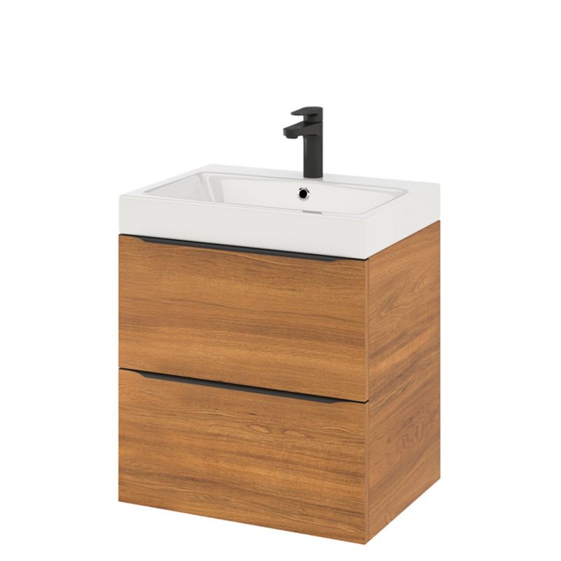 Szafka pod umywalkę Goodhome Imandra wisząca 60 cm orzech