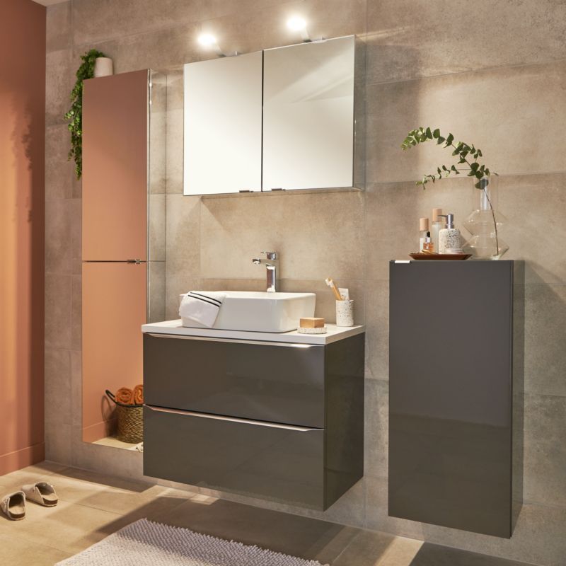 Szafka pod umywalkę GoodHome Imandra wisząca 80 cm antracyt