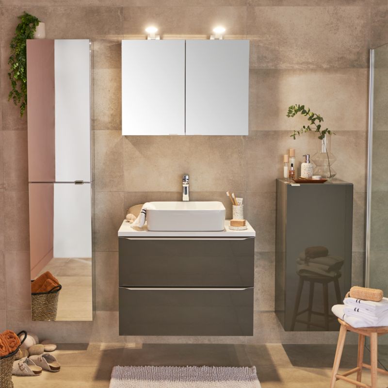 Szafka pod umywalkę GoodHome Imandra wisząca 80 cm antracyt