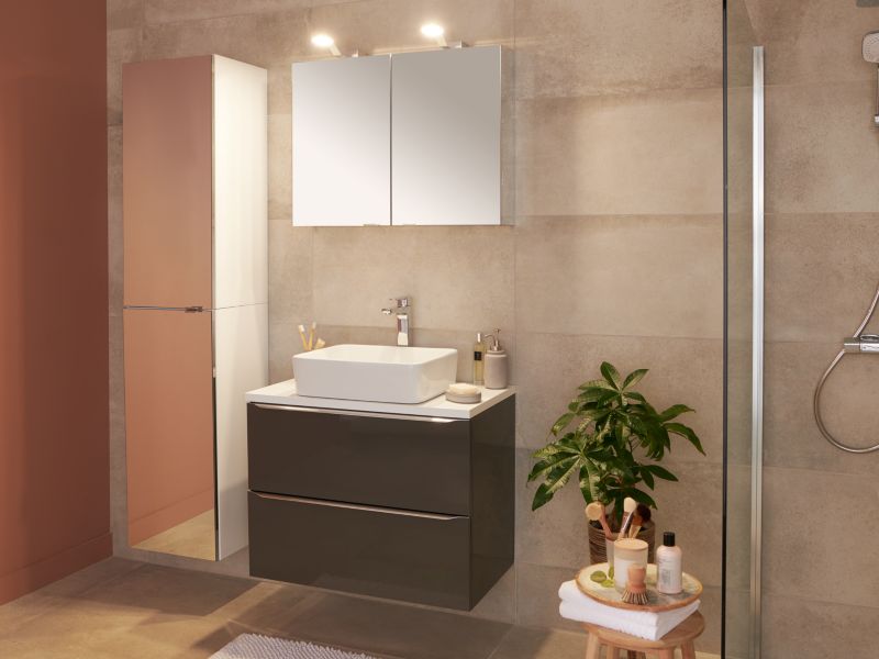 Szafka pod umywalkę GoodHome Imandra wisząca 80 cm antracyt