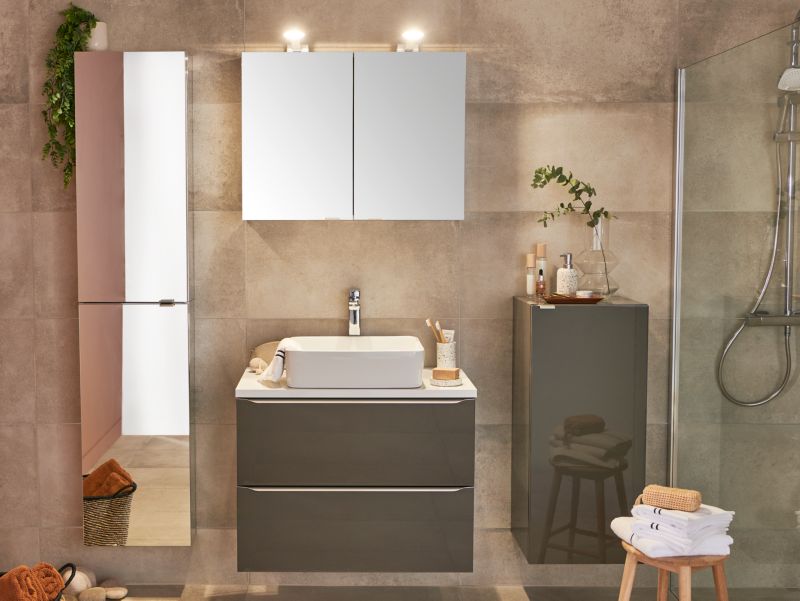 Szafka pod umywalkę GoodHome Imandra wisząca 80 cm antracyt