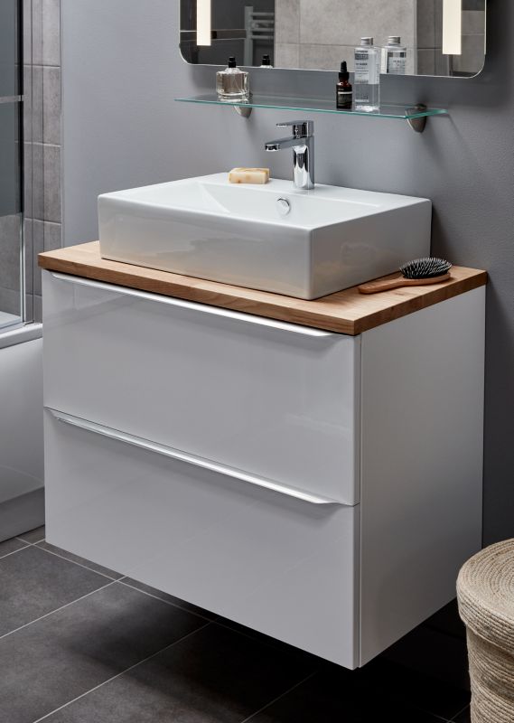 Szafka pod umywalkę GoodHome Imandra wisząca 80 cm biała