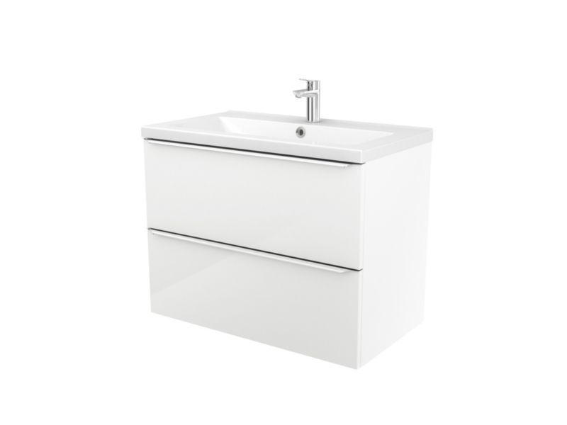 Szafka pod umywalkę GoodHome Imandra wisząca 80 cm biała