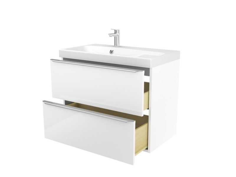 Szafka pod umywalkę GoodHome Imandra wisząca 80 cm biała
