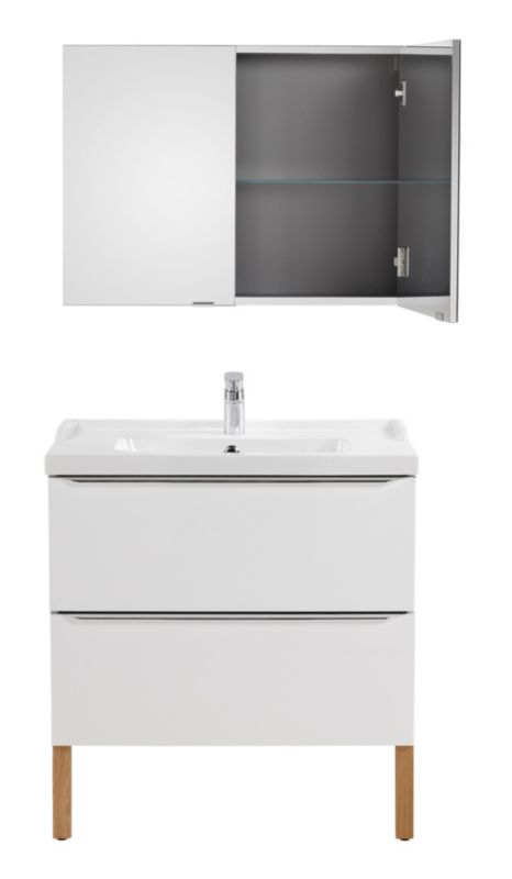 Szafka pod umywalkę GoodHome Imandra wisząca 80 cm biała
