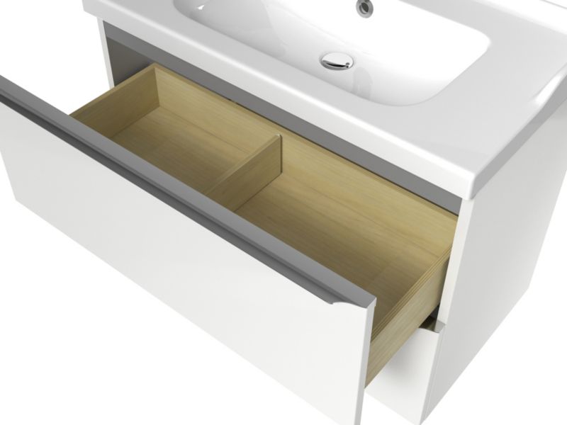 Szafka pod umywalkę GoodHome Imandra wisząca 80 cm biała