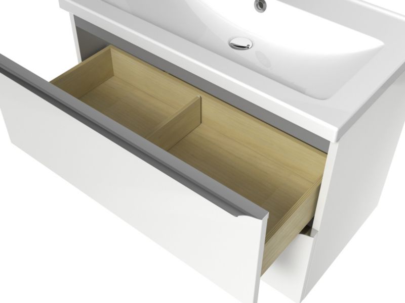 Szafka pod umywalkę GoodHome Imandra wisząca 80 cm biała