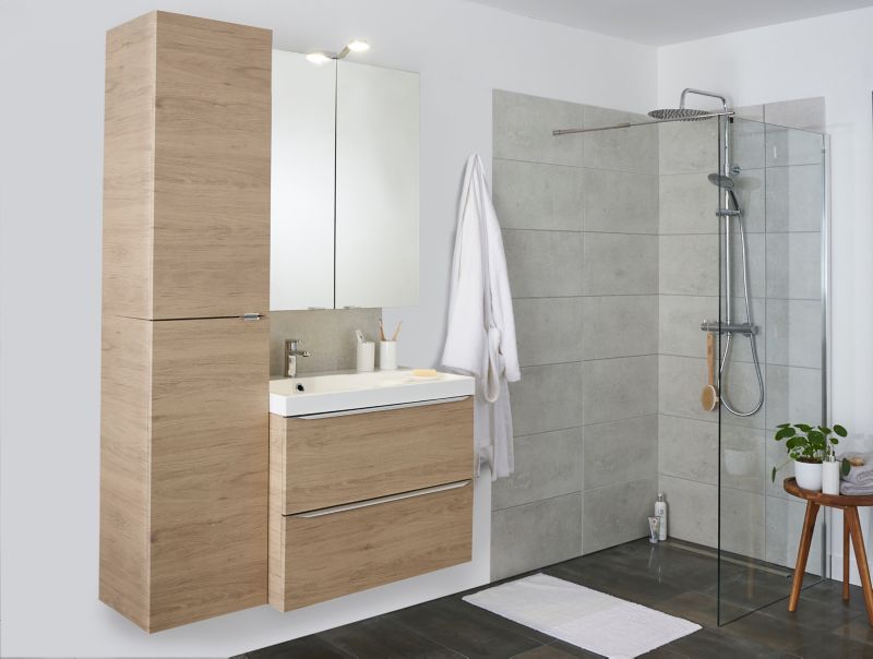 Szafka pod umywalkę GoodHome Imandra wisząca 80 cm dąb