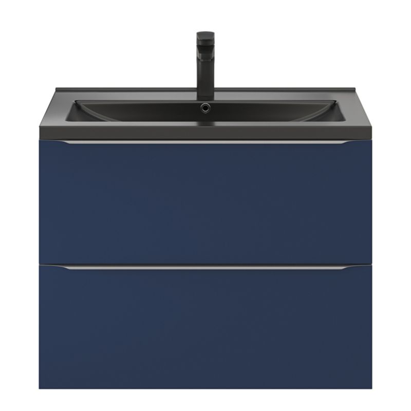 Szafka pod umywalkę GoodHome Imandra wisząca 80 cm granatowy mat