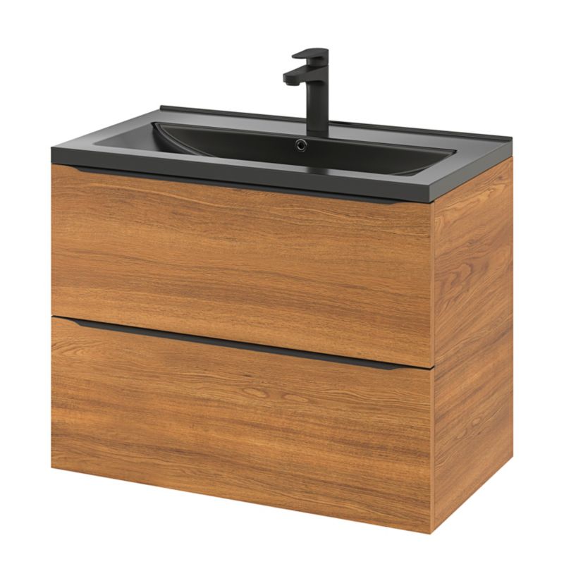 Szafka pod umywalkę GoodHome Imandra wisząca 80 cm orzech