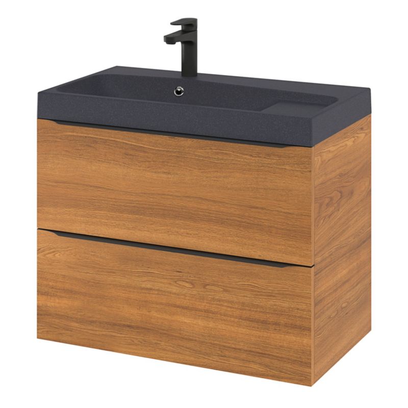 Szafka pod umywalkę GoodHome Imandra wisząca 80 cm orzech