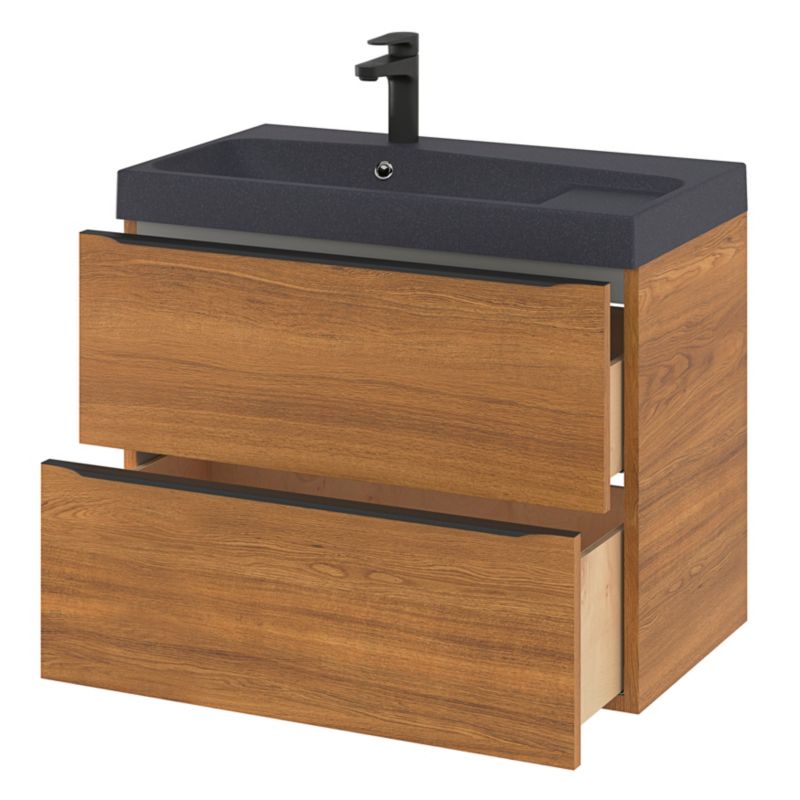 Szafka pod umywalkę GoodHome Imandra wisząca 80 cm orzech