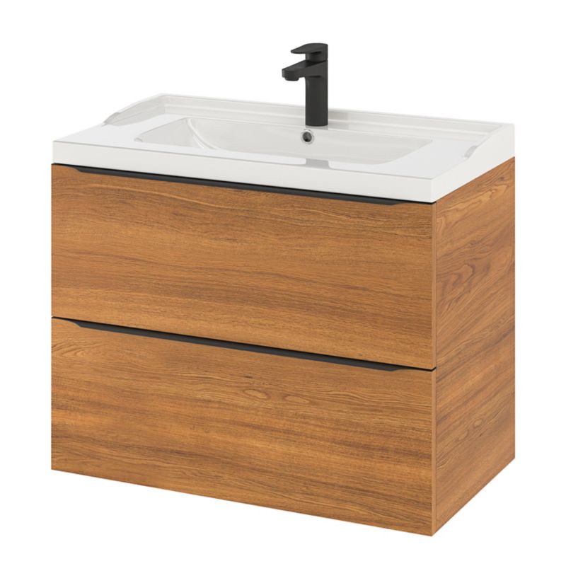 Szafka pod umywalkę GoodHome Imandra wisząca 80 cm orzech