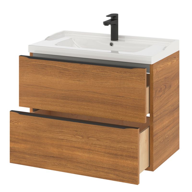 Szafka pod umywalkę GoodHome Imandra wisząca 80 cm orzech