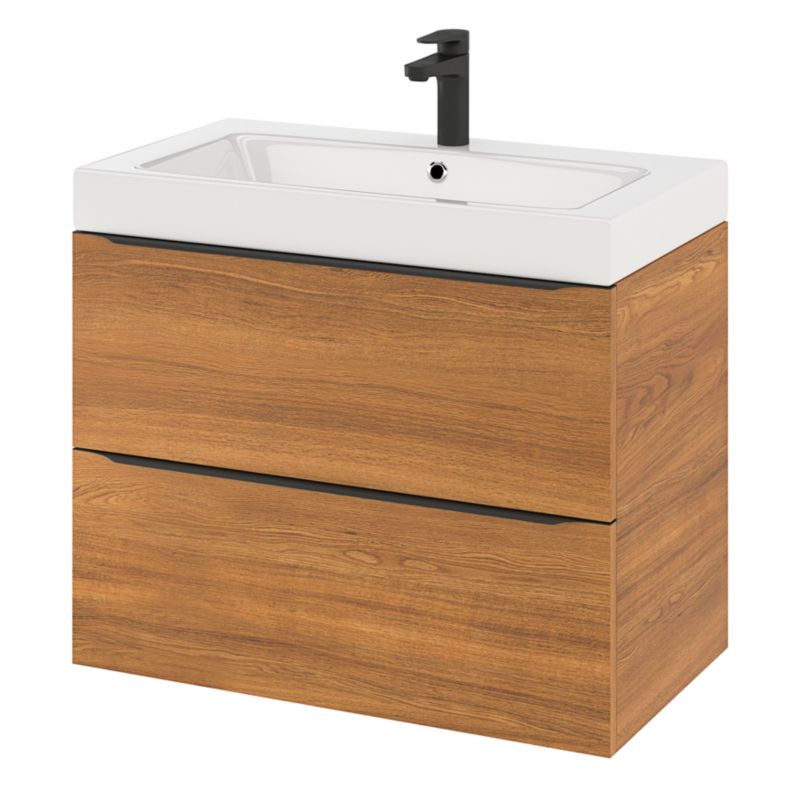 Szafka pod umywalkę GoodHome Imandra wisząca 80 cm orzech