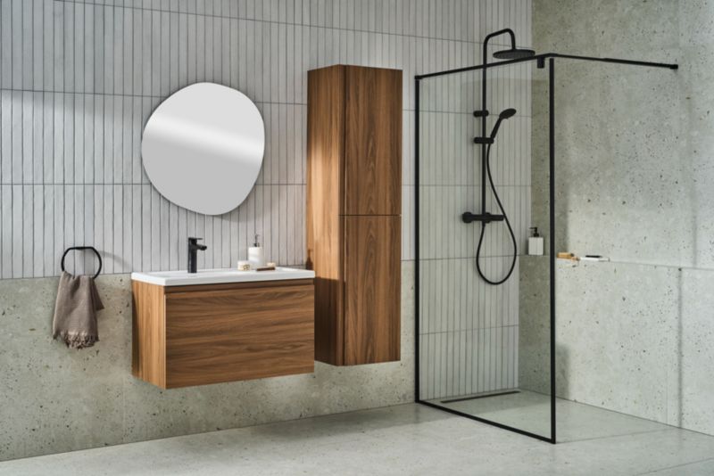 Szafka pod umywalkę GoodHome Levanna 80 cm orzech