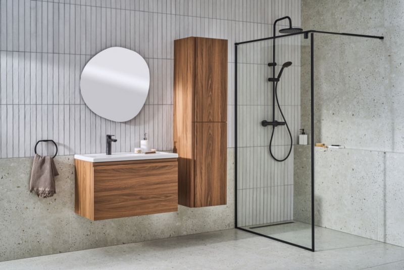 Szafka pod umywalkę GoodHome Levanna 80 cm orzech
