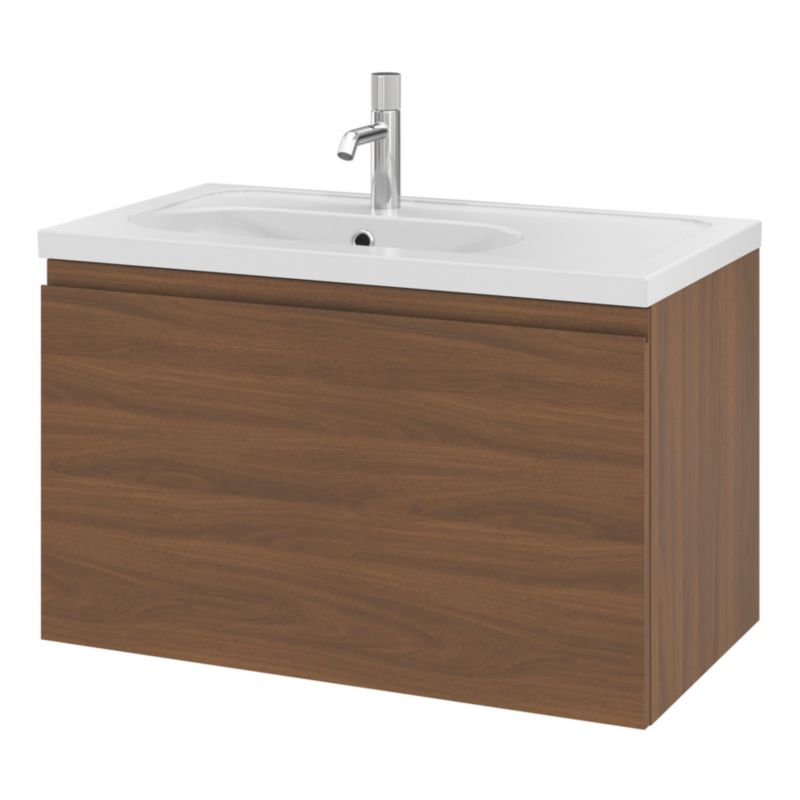 Szafka pod umywalkę GoodHome Levanna 80 cm orzech