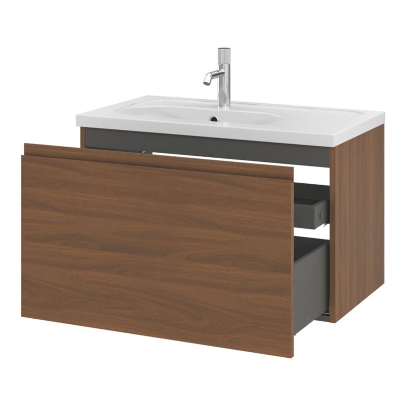 Szafka pod umywalkę GoodHome Levanna 80 cm orzech