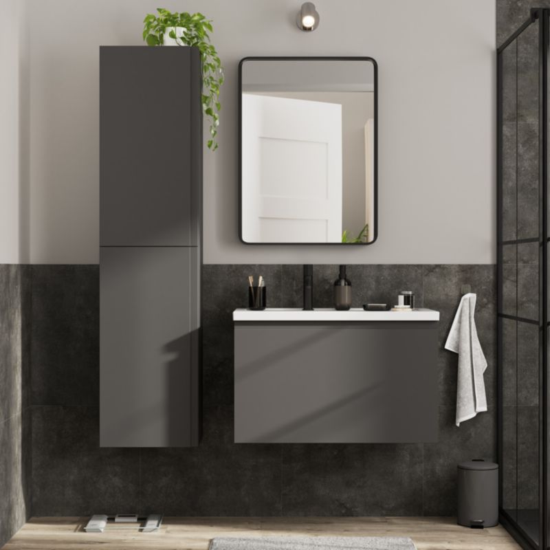 Szafka pod umywalkę GoodHome Levanna 80 cm szara