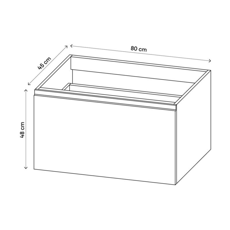 Szafka pod umywalkę GoodHome Levanna 80 cm szara