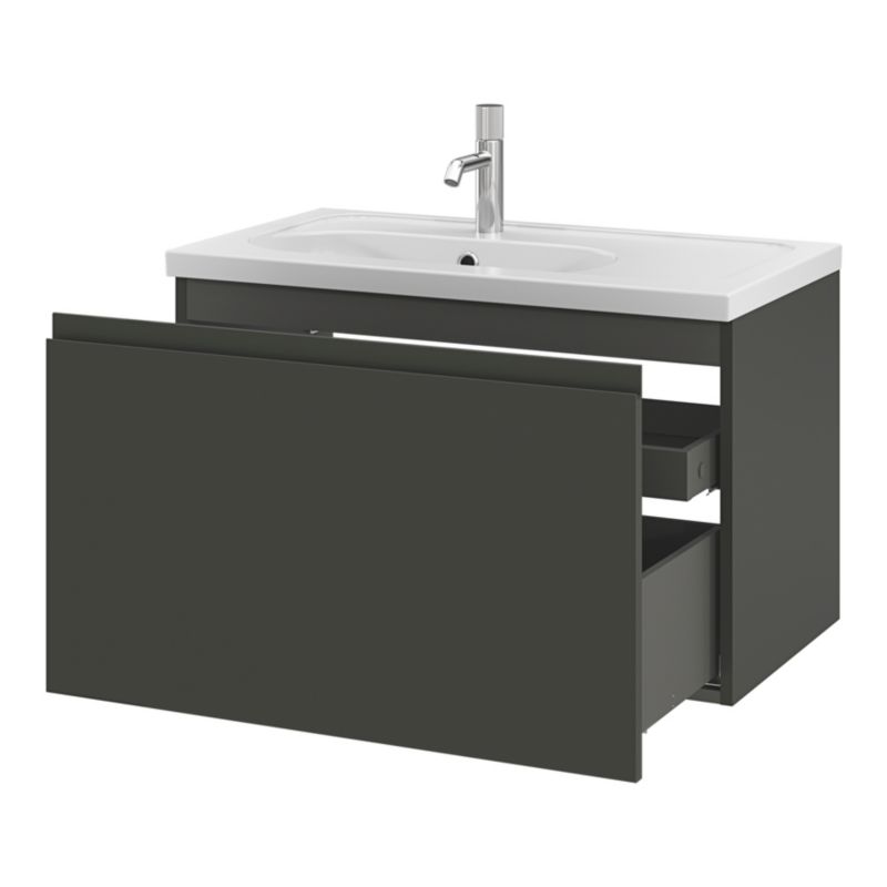 Szafka pod umywalkę GoodHome Levanna 80 cm szara