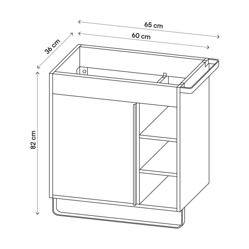 Szafka pod umywalkę GoodHome Maza stojąca 60 x 36 cm dąb