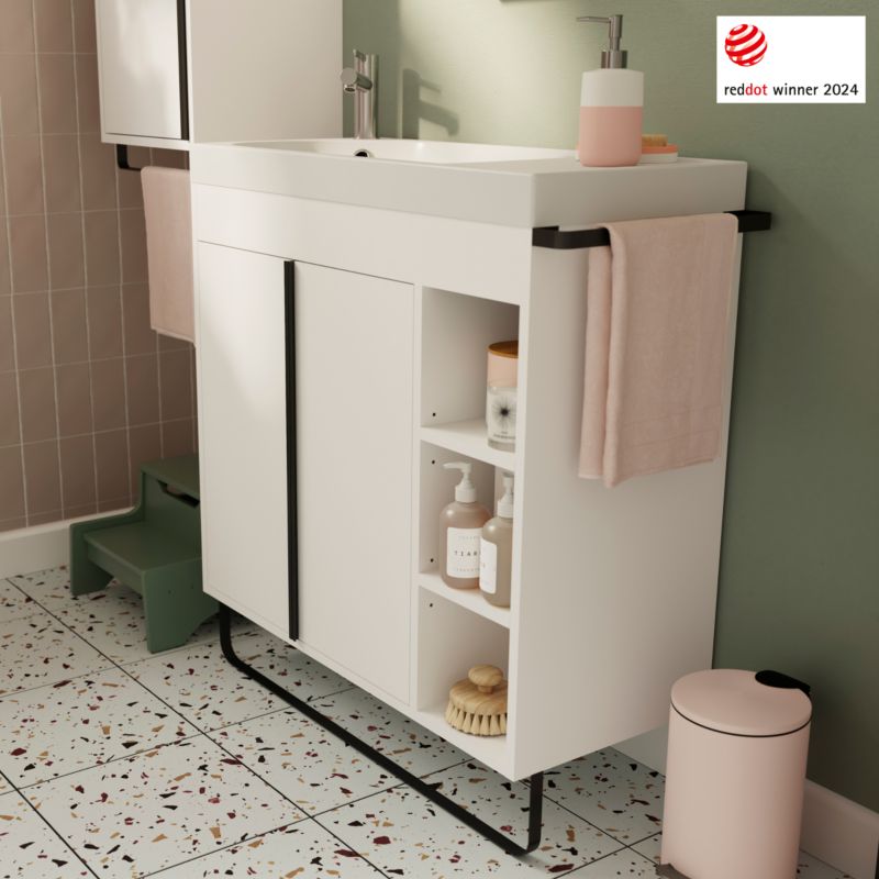 Szafka pod umywalkę GoodHome Maza stojąca 80 x 36 cm biała