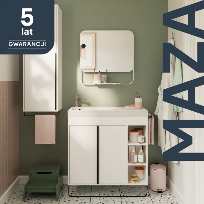 Szafka pod umywalkę GoodHome Maza stojąca 80 x 36 cm biała