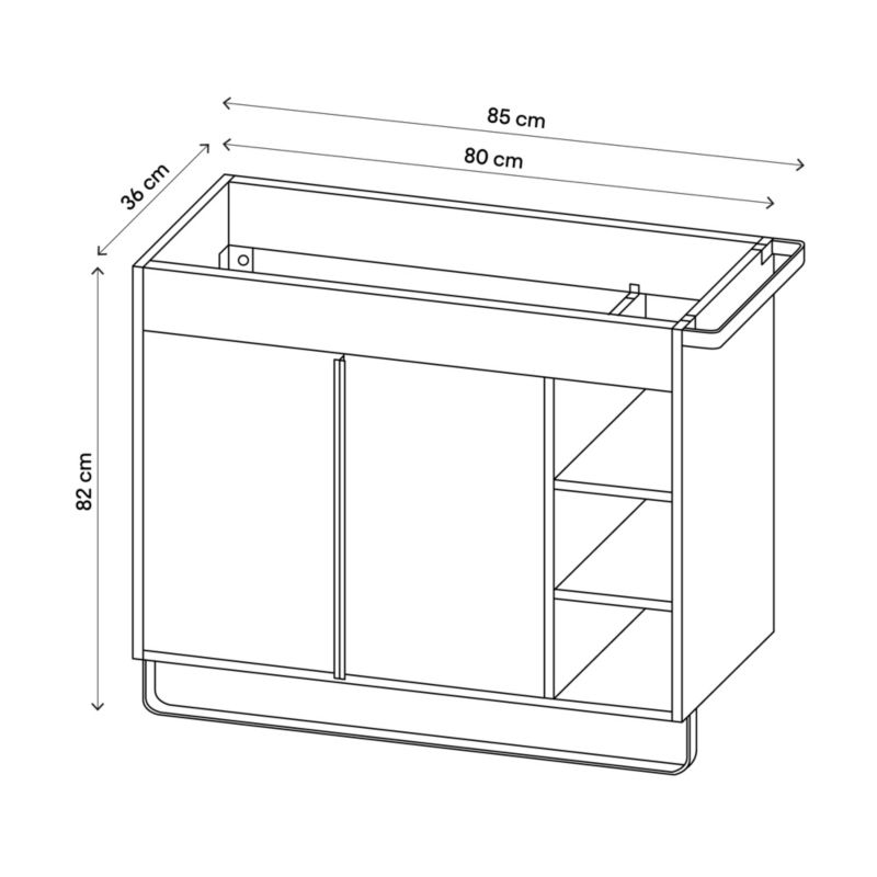 Szafka pod umywalkę GoodHome Maza stojąca 80 x 36 cm biała
