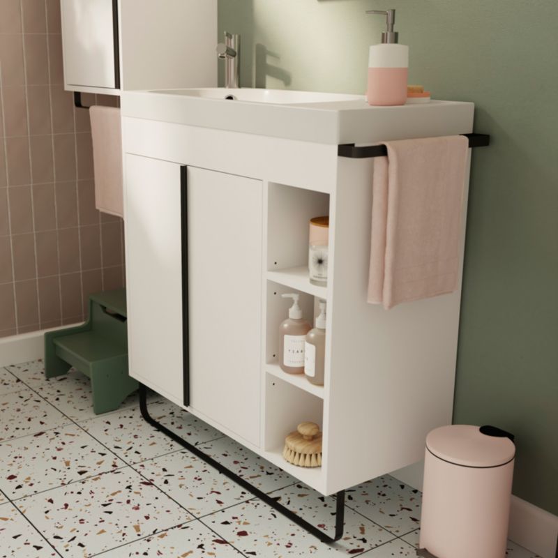 Szafka pod umywalkę GoodHome Maza stojąca 80 x 36 cm biała