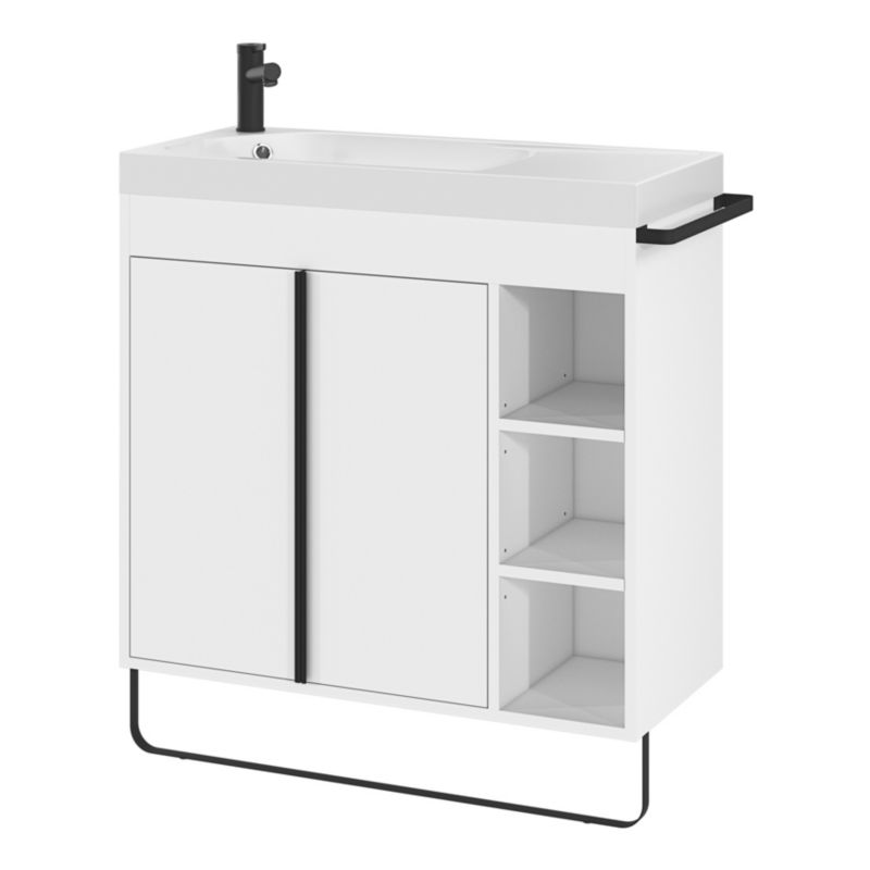 Szafka pod umywalkę GoodHome Maza stojąca 80 x 36 cm biała