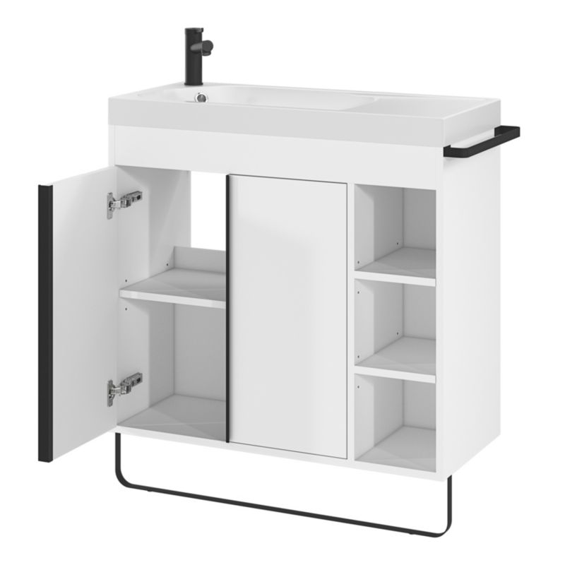Szafka pod umywalkę GoodHome Maza stojąca 80 x 36 cm biała