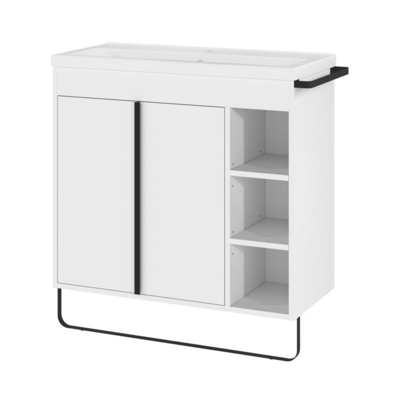 Szafka pod umywalkę GoodHome Maza stojąca 80 x 36 cm biała