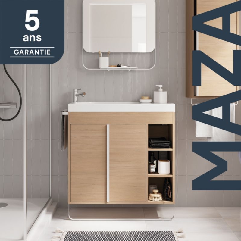 Szafka pod umywalkę GoodHome Maza stojąca 80 x 36 cm dąb