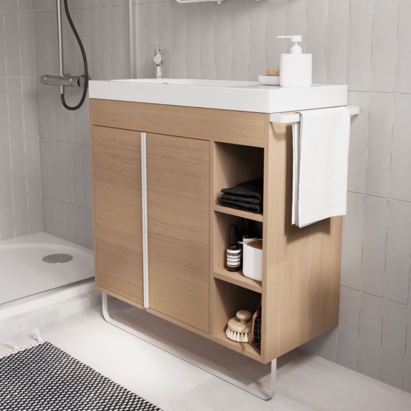 Szafka pod umywalkę GoodHome Maza stojąca 80 x 36 cm dąb