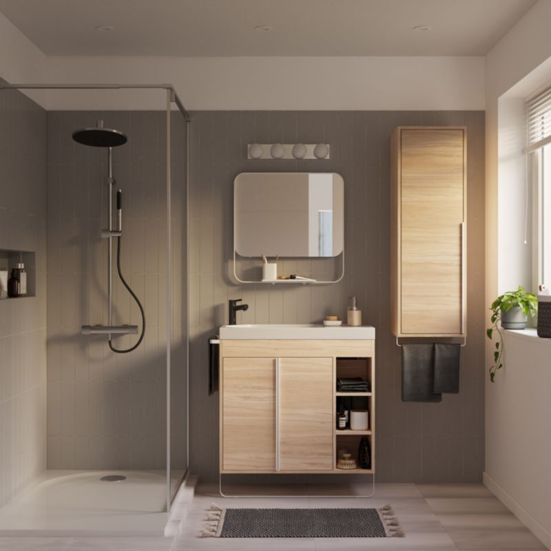 Szafka pod umywalkę GoodHome Maza stojąca 80 x 36 cm dąb